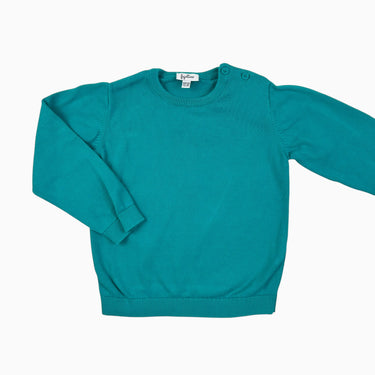Pull aqua turquoise en tricot de coton 24-30M