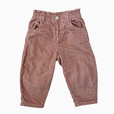 Pantalon rose en corduroy brossé à taille élastique 2Y