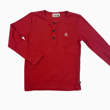 Chandail rouge paprika en coton et modal cotelé 110-116CM (5-6Y)
