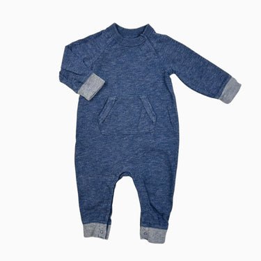 Combi bleue chinée 6-12M