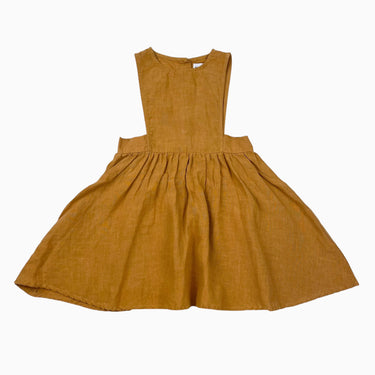 Robe tablier ocre en lin 4Y