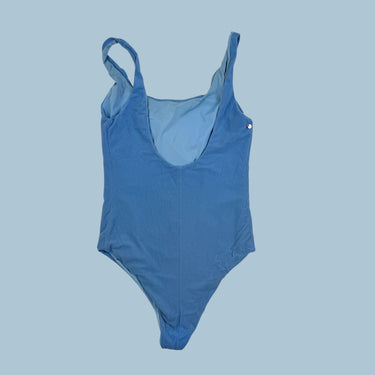 Maillot bleu azur réversible 'terry' et lisse pour femmes XL