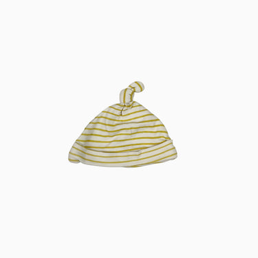 Bonnet à rayures jaunes 6-12M