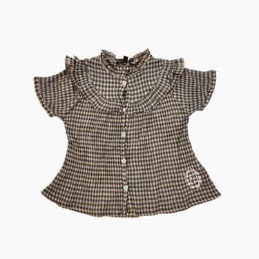 Blouse à vichy lilas et beige 3Y