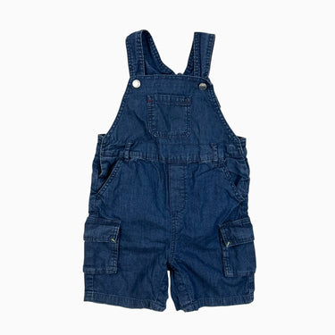 Salopette short en coton chambray 24M