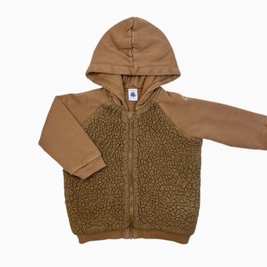 Veste latté en sherpa et coton french terry 24M