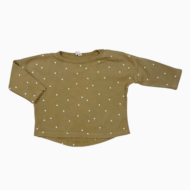 Chandail chartreuse en coton bio à imprimé étoiles 3-6M