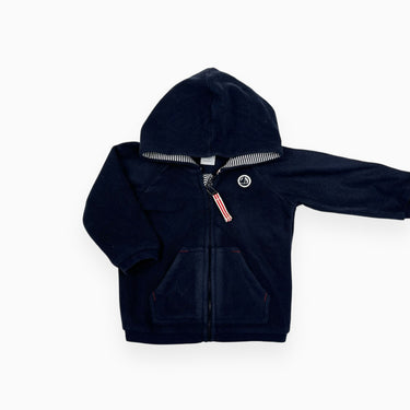 Veste à capuchon en polar bleu marine 12M