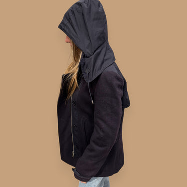 Manteau marine en laine pour femmes 34EU