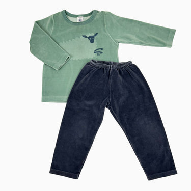 Pyjama eucalyptus 'mouton' en velours 2Y
