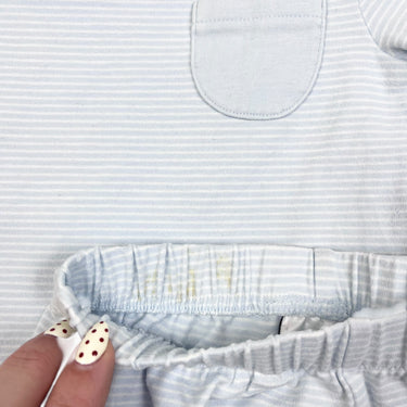 Ensemble à rayures bleues 3-6M