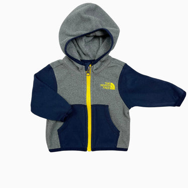 Veste à capuchon colorblock grise en polar 0-3M