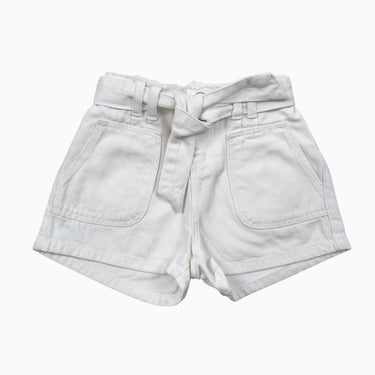 Short ceinturé en denim blanc 2-3Y