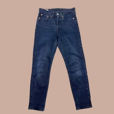 Jeans bleu profond-noir en coton et elastane pour femmes 24US