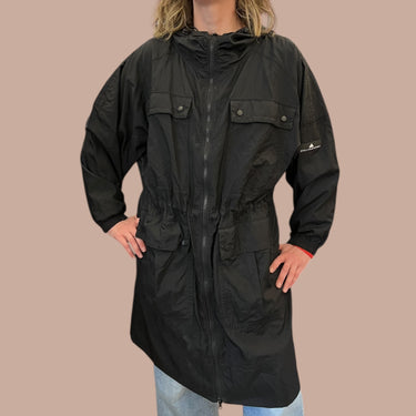 Manteau mi-saison midi noir 'Stella Mccartney' en nylon et poly pour femmes S