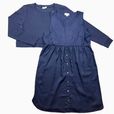 Robe de maternité marine 2 en 1 en poly et coton pou femmes L-XL