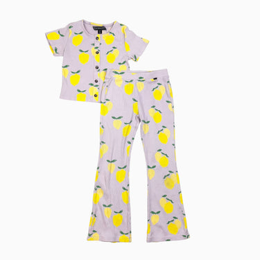 Pyjama lilas 'citrons' côtelé 6Y
