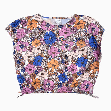 T-shirt à imprimé floral 'rétro' en coton 8Y