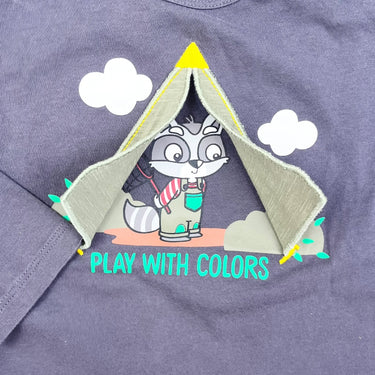 Chandail anthracite 'play with colors' 12-18M