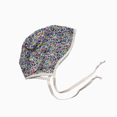 Bonnet blanc fleuri 3-6M