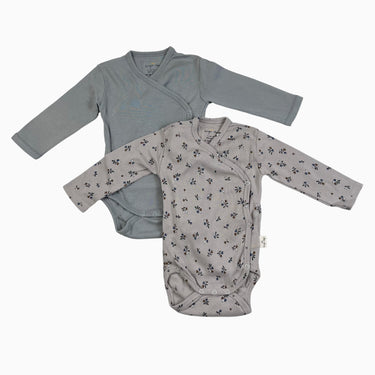 Duo de cache-couche taupe fleuri et sauge 0-1M