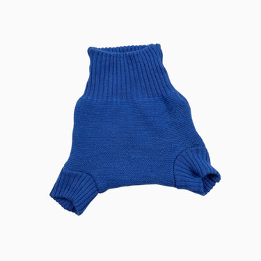 Bloomer bleu en tricot de laine vierge 3-6M