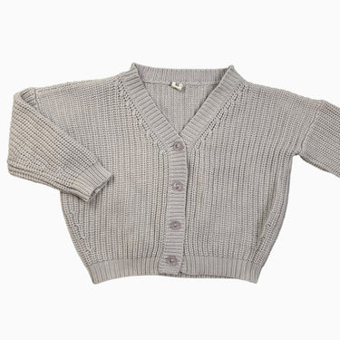 Cardigan lilas en tricot chunky 6Y