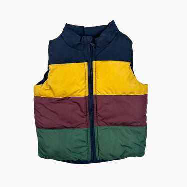 Manteau sans manche coloré style puffer réversible marine 2-3Y