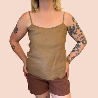 Camisole latté en lin pour femmes M