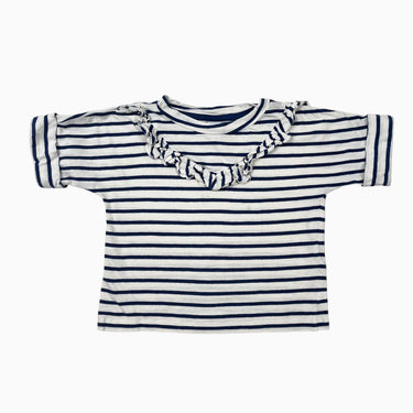 T-shirt rayure marine volant 6Y