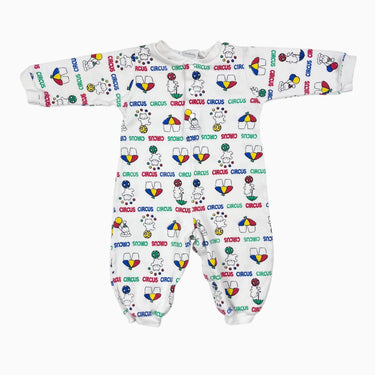 Pyjama blanc en coton à imprimé circus 3-6M