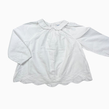 Blouse à col claudine blanche brodé au bas 24M