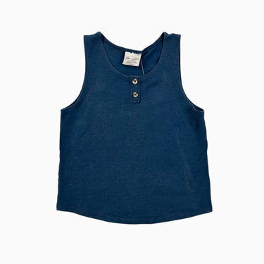 Cami bleu en coton bio et rayonne de bambou 2-3Y