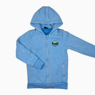 Veste à capuchon bleu 'From the mountain of the lake' 10Y