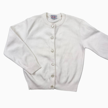 Cardigan écru vintage avec boutons nacrés 3-4Y