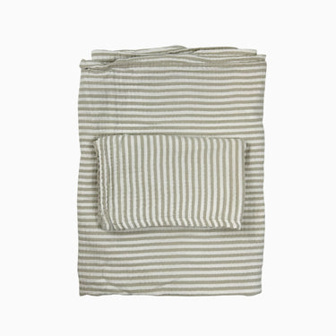 Ensemble taie et housse et drap contour à rayures 135x85CM