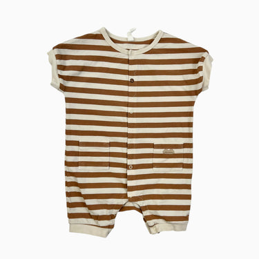 Combi short à rayures latté et crème 9-12M