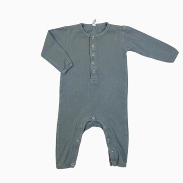 Combi gris-menthe côtelé 3-6M