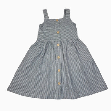 Robe à rayures blanches en lin et coton 8-9Y