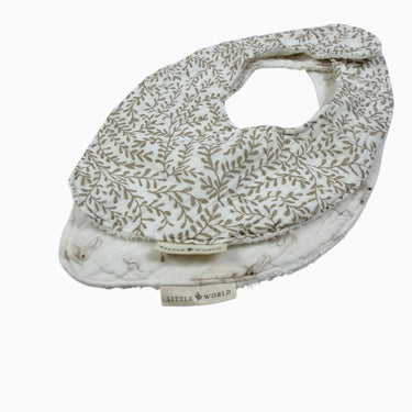 Duo de bavoir fleuri et lapins en mousseline