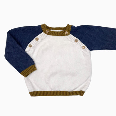 Pull colorblock en tricot de coton 6M