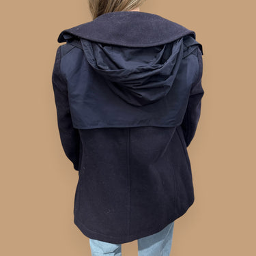 Manteau marine en laine pour femmes 34EU
