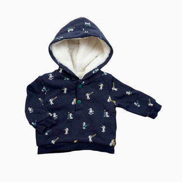 Veste à capuchon marine 'chiens' 6M