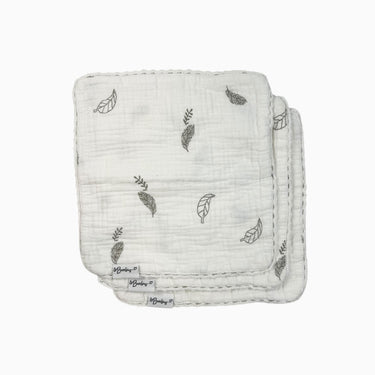 Trio de lange blanc 'feuilles' en mousseline