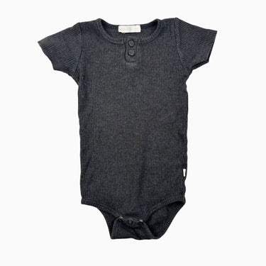 Cache-couche anthracite en modal et coton côtelé 2Y