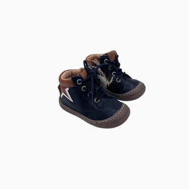 Sneakers marine 'étoile' en cuir à lacet 18EU