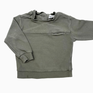 Pull vert en coton cotelé 12M