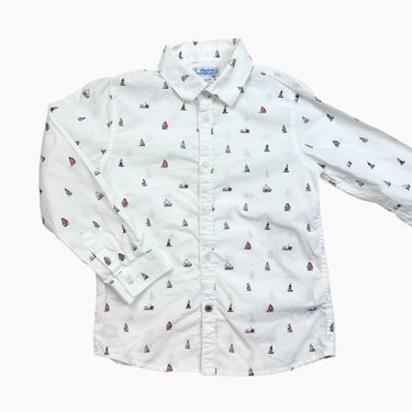 Chemise blanche 'voiliers' 5Y