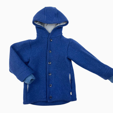 Manteau bleu en laine vierge 3Y