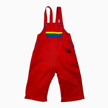 Salopette vintage rouge 'colorblock' 12M
